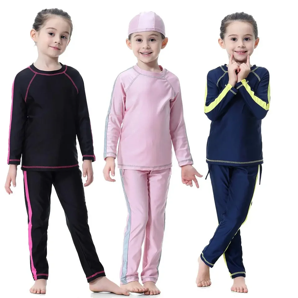 Moslimské deti dievčenské plavky Sumpwear Beachwear Islamské arabské plávanie Bikini na Blízky východ