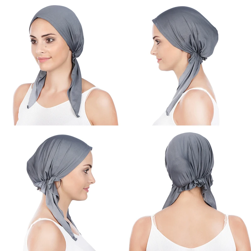 Moslimské moslimské ženy Vnútorné hidžáby čiapka arabský zábal šál Turban kapota pripravená na nosenie hidžábu femme