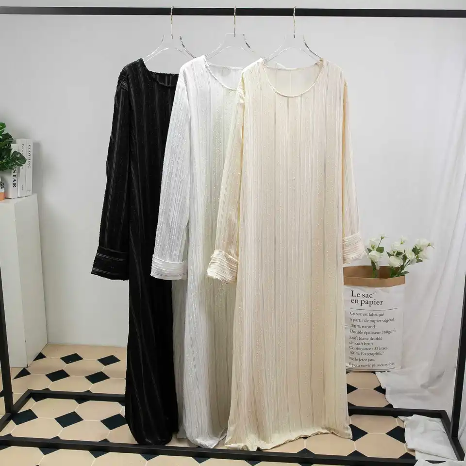 Moslimské šaty Abaya Dubai Kaftan Moslimské pruhované šaty Abayas Dámske dámske dámske šaty femme caftan islam šaty Jacquard 2024