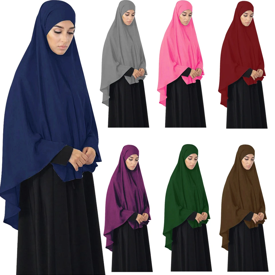 Moslimské ženy dlhé hidžáb Khimar Ramadan Islamský modlitebný odev hlavy nad hlavou Nikab Nikab Burqa Caftan Shawls Shawls Wrap Scarf Roupe