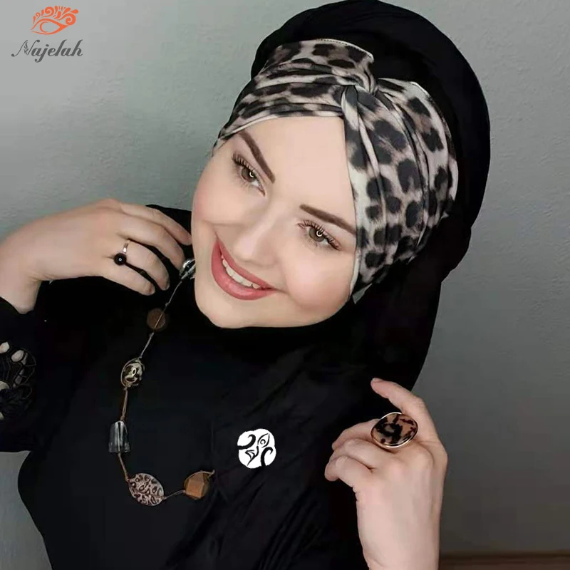 Moslimský abaya modálny luxus hidžáb abayas hidžáb pre ženy turban dres hlava šál Islamské šaty Ženy Turbans okamžitý zábal šál