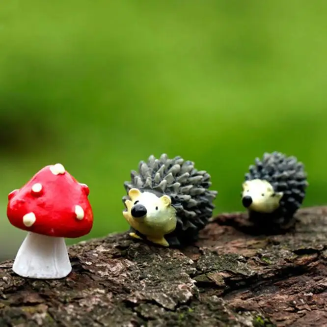 Mossfairy Miniature Ornament Hedgehog Set dekorácie záhradné dekorácie pre domov