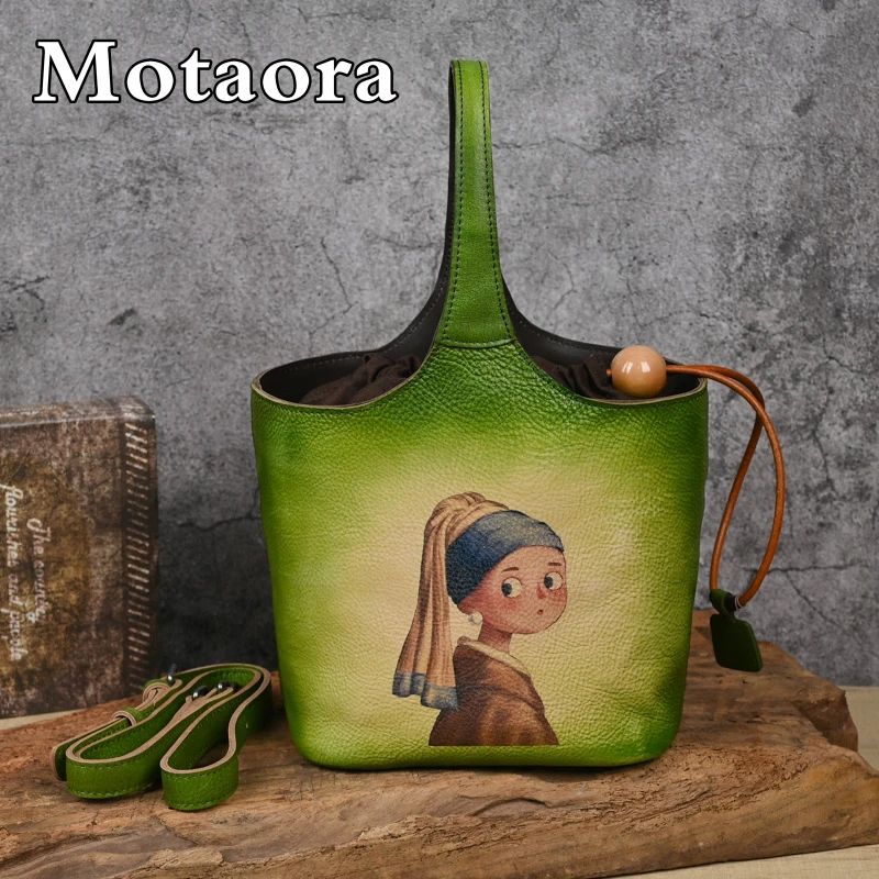 Motaora Vintage Cow Drsing Tašky pre ženy pre ženy ručne vyrábané 3 farebné utieracie vrecko 2024 Nová ženská dizajnérka Luxusná kabelka