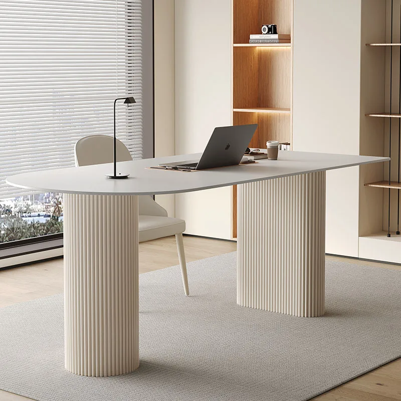 Motion Desk Moderné kancelárske stoly Počítačové kancelárie Nábytok Práca White Table Biele stolíky Domáce hospodárske stoly Izba Pomocný luxus