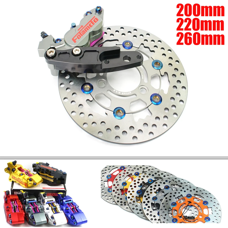 Moto 200 mm 220 mm 260 mm Disk Rotor Brzdový strmeň s držiakom pre predné rýchle 30 mm ľavá bočná bočná bočná brzdová bŕzd