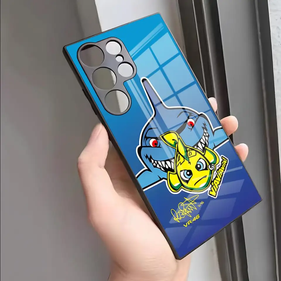 Moto GP R-Rossi Cool 46 Puzdro pre telefón pre S24 Ultra Samsung S23 Fe S22 S20 S21 plus Galaxy A54 A34 A24 A53 Poznámka 20 Sklenený kryt skla