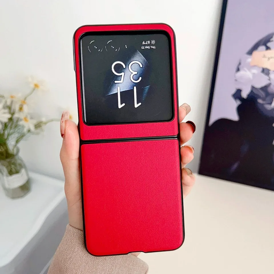 Moto Razr 50 Ultra Pu Leather Hard Shell Puzdro pre Motorola Razr 50 Ultra Razr 50 2024 Anti Fall Meerures Ochrana