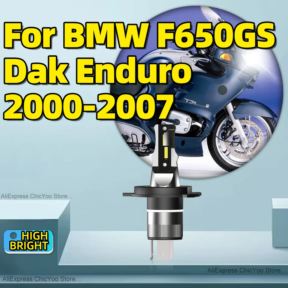 Motocykel 1pcs 120W H4 LED žiarovky Svetlomet 6000K Wireless pre BMW F650GS DAK ENDURO 2000 2001 2002 2003 2004 2005 2006 2007