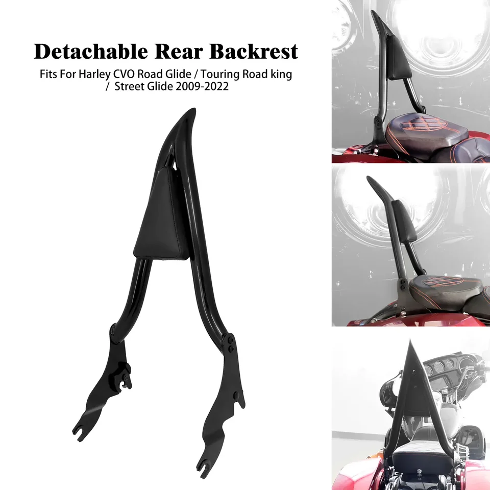 Motocykel 22 '' Čierne odnímateľné operadlo Sissy Bar zadný operadla pre cestujúcich pre Harley Touring Electra Street Glide FlHr 09-2022