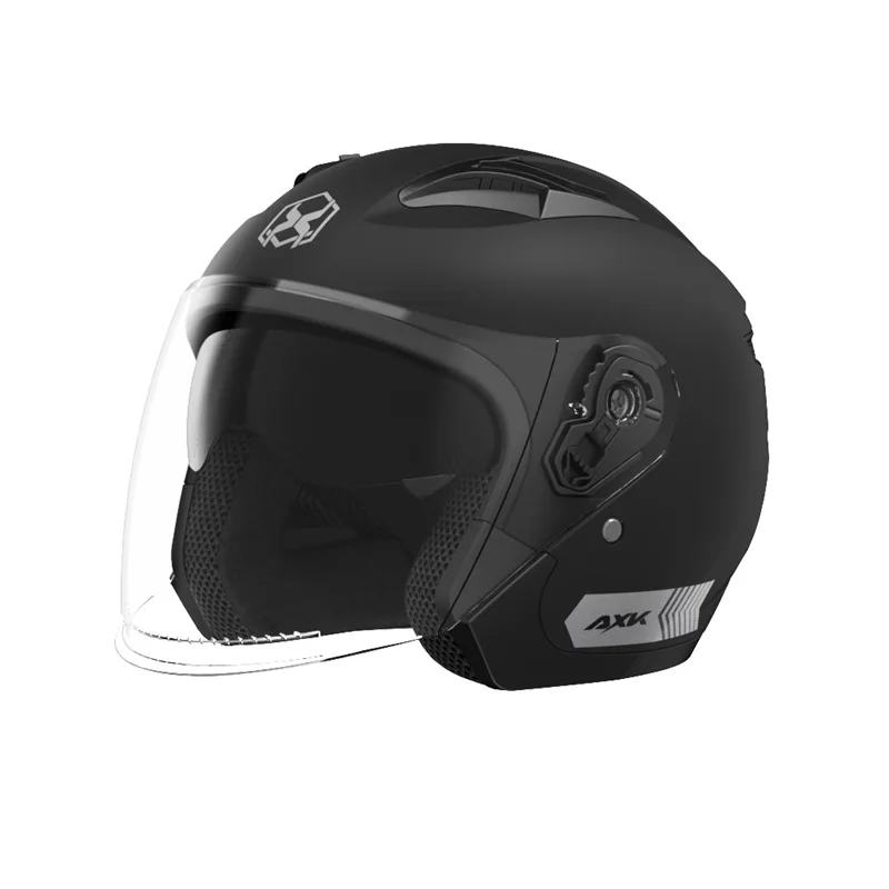 Motocykel 3/4 polovičná prilba Oko a ochrana tváre Dvojité šošovky Pohodlné odnímateľné podšívka Ventilácia otvorená čelná prilba