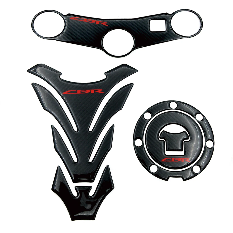 Motocykel 3D uhlíkové vlákno Tank Cap Sticker Tank podložka Vidličky Triple Tree Horné svorky pre Honda CBR600RR CBR 600 RR 2003 2004