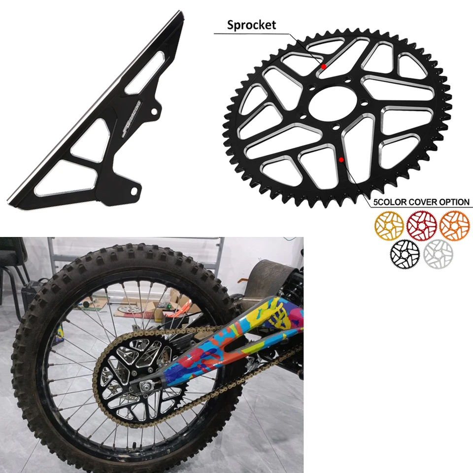 Motocykel 58T 62T CNC reťazový ochranný kryt reťazca reťazca ochrancu pre Surron Light Bee SX Segway X160 X260 TALARIA STING