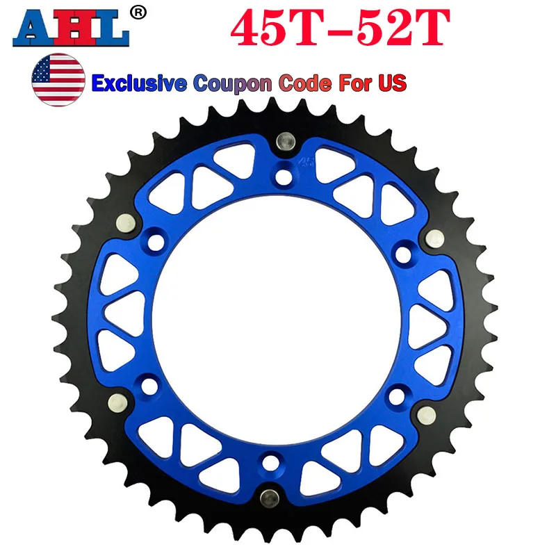 Motocykel AHL 45T - 52T Zadné ozubené koleso pre Yamaha WR125 YZ125 TTR230 WR250 YZ250 WR450 YZ450 WR400 YZ400 WR426 YZ426 YZ450F 250