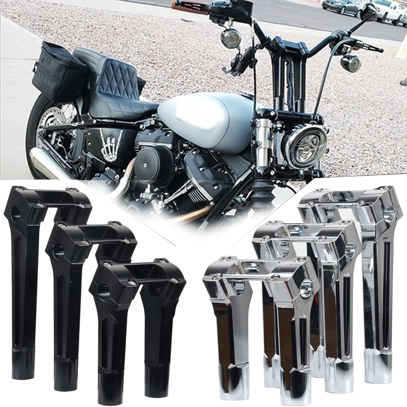 Motocykel Black 10 '' RiserS Clamp pre Harley Riser Softail Street Bob 2018 2019 2020 2021
