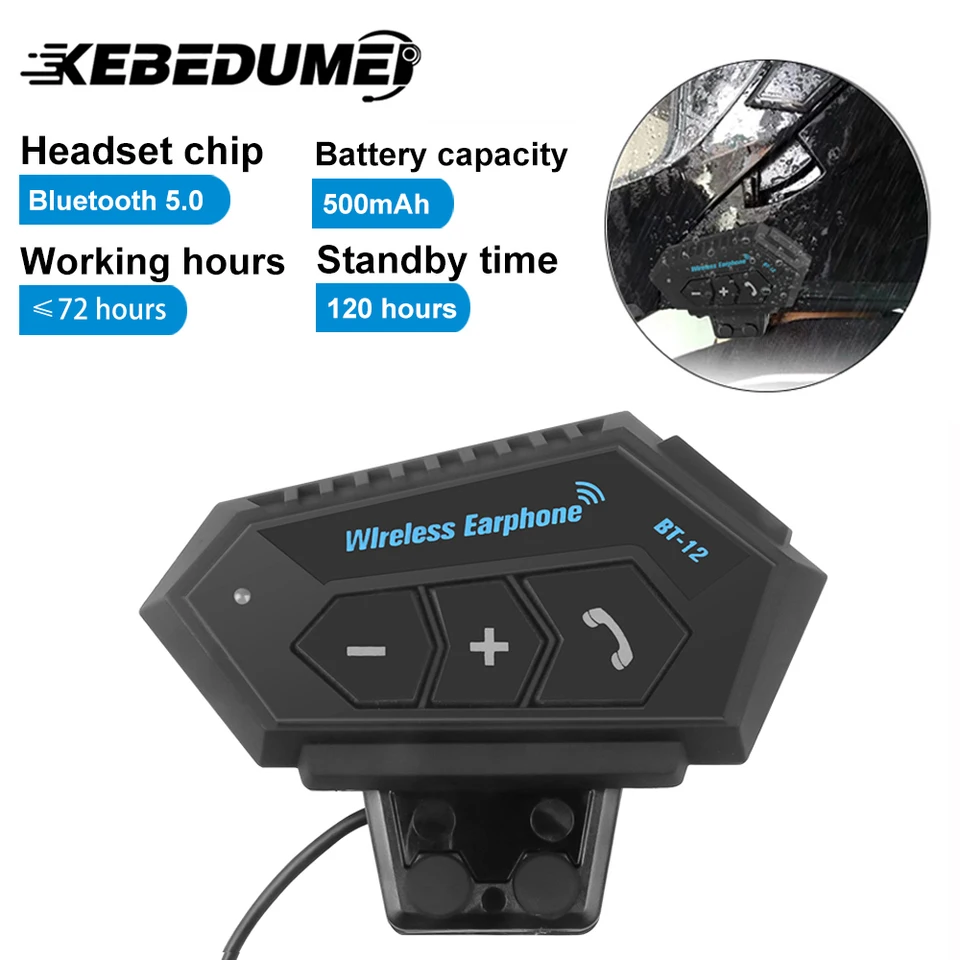 Motocykel BT 5.0 Helma Headset Wireless Handsfree Call Kit Stereo Anti-Interference Nepremokavý hudobný prehrávač reproduktor