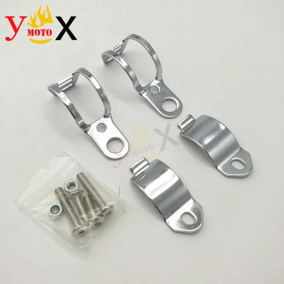 Motocykel Chrome 30-45 mm zákruta signálnych držiakov vidlice CLAMP LAMP MONT LIGHT DOLOK PRE Harley Cafe Racer Bobber Honda CB Suzuki