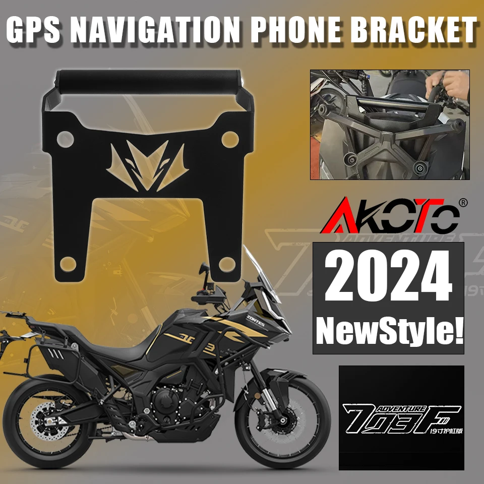 Motocykel GPS Navigačná konzolová držiak držiteľ mobilného telefónu Podpora Montáž pre Zontes 703 F 703F Adventure 2024 2025