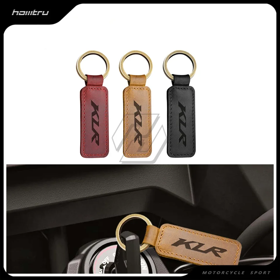 Motocykel Keychain Real Cowhide Krúžok kruhu pre motorku Kawasaki Klr KLR650