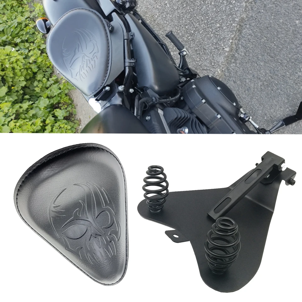 Motocykel lebka PU kožené vodiča Solo sedadlo+3 