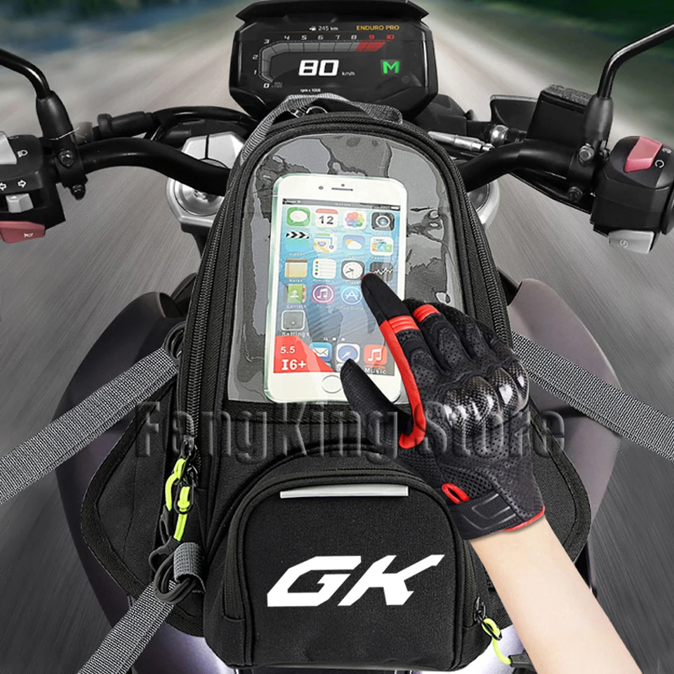 Motocykel magnetický taška na jazdecké vaky navigačnú palivovú nádrž na veľkú obrazovku pre Zontes GK 125 / GK 155 / G