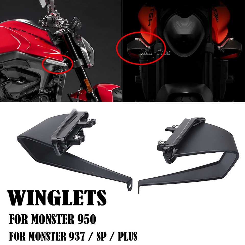 Motocykel Monster937 Monster950 SPOILER WING WING AERODYNAMICKÉ BODNÉ KRIDLET PRE DUCATI MONSTER 937 SP Plus Monster 950 2021 2022 2023