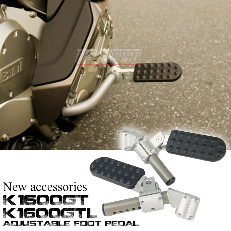 Motocykel nastaviteľné skladacie nohy Pegs Rast Pedal Set Footpeg Footrest Kit pre BMW K1600GTL K1600GT K 1600 GT GTL 2010-2016