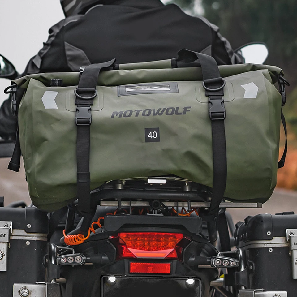 Motocykel nepremokavá chvostová taška zadné sedadlá vrecká 40L Motorbike Scooter Sport batožina Touring cyklistický cyklisti