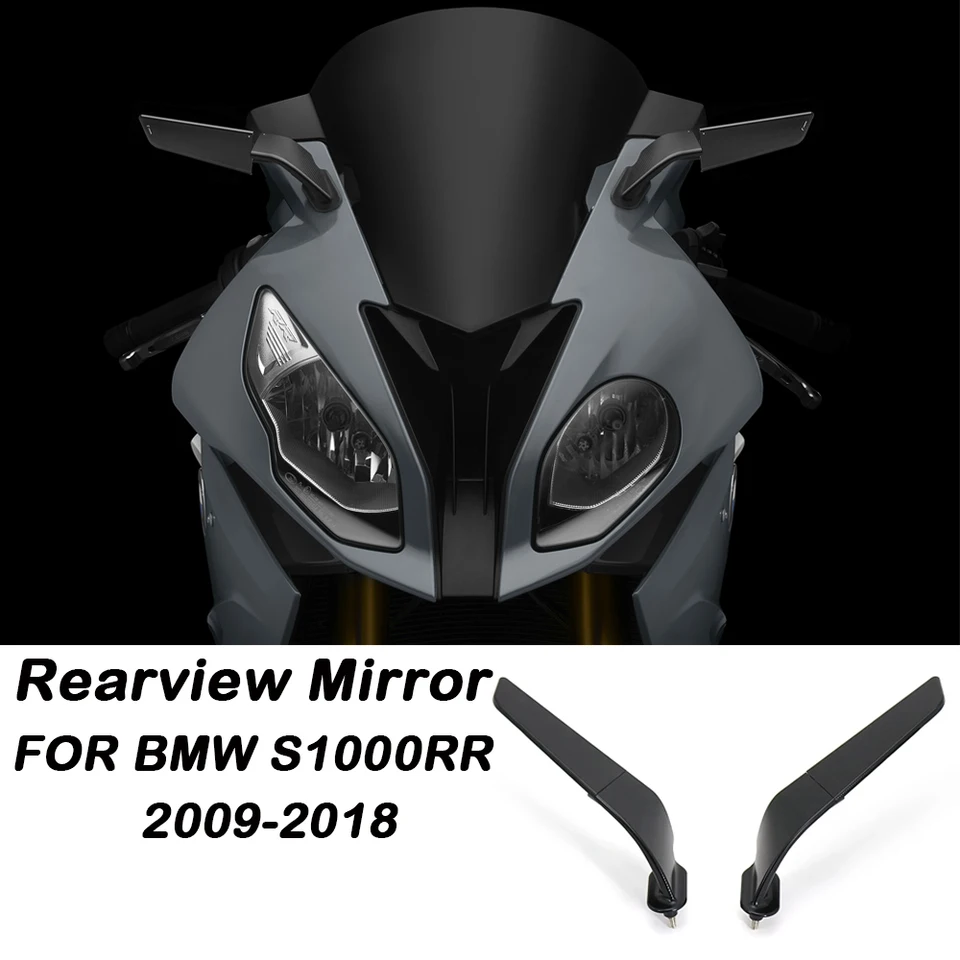 Motocykel Nové CNC Hliníkové spätné zrkadlo pre BMW S1000RR S 1000RR 2009-2018 Rotačné bočné zrkadlo pevné veterné krídlo vetra