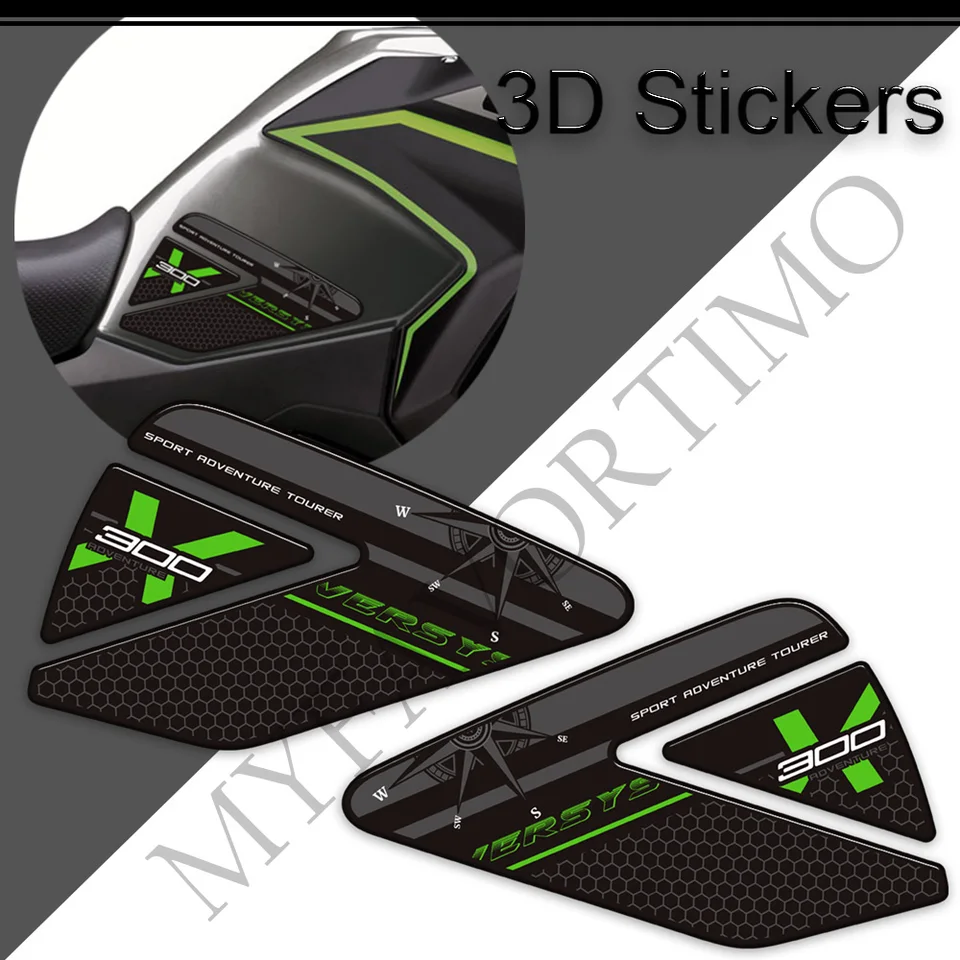 Motocykel pre Kawasaki versys 300 Versys-x Tourer 300 Tank Pad 3D Stupetry Adventure Side Panel Protector Saquing