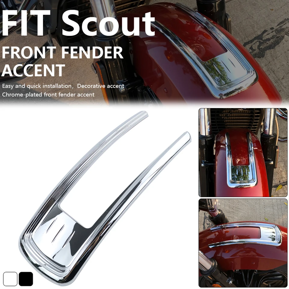 Motocykel predný blatníkový prízvuk kryt obloženie čierneho Chrome Splash Splash Guard Doplnky pre Indian Scout Sixty 2015-2023