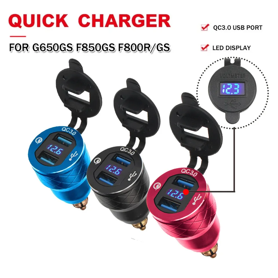Motocykel QC 3.0 Dual USB nabíjačka typu c napájací adaptér príslušenstva pre Benelli 502 C pre BMW R1200RT R1250RT R1250GS R1200GSA