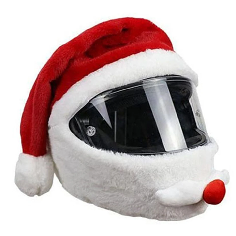 Motocykel Santa Claus Funny Cover Elastic Prispôsobené prilby plyšové obaly Santa Claus prilby pokrývajú motocyklové doplnky