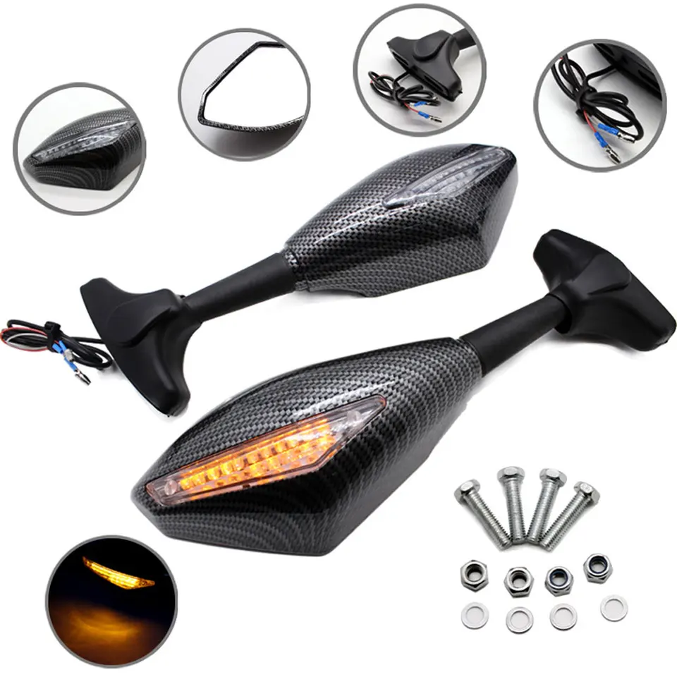 Motocykel spätné zrkadlá bočné zrkadlo akrylové jantárové pre kawasaki honda cbr125r CBR600F CBR900RR YAMAHA YZF R1 R6 FZ1