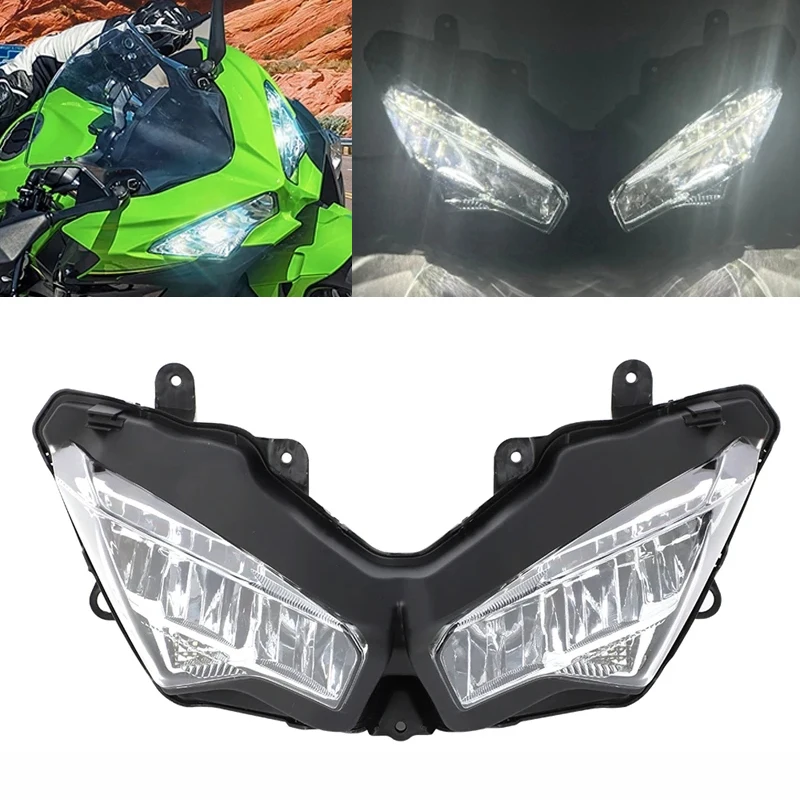 Motocykel svetlometový svetlomet hlavy svetlo svetla LAMP HEAD HEADE pre Kawasaki Ninja 400 650 2018-2023 2024 ZX6R ZX-6 636 ZX250