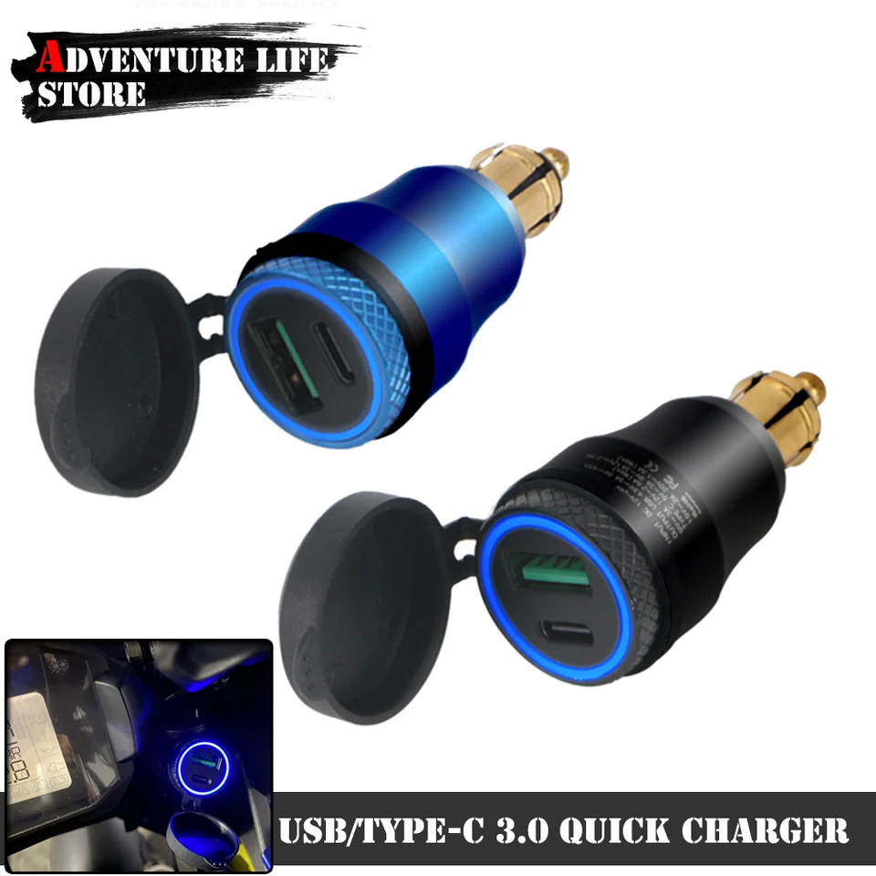 Motocykel typu C PD Dodanie napájania USB nabíjačka QC 3.0 Quick Charger DIN Plug Adapter pre BMW R1200GS R1250GS F 850GS 750 GS 800