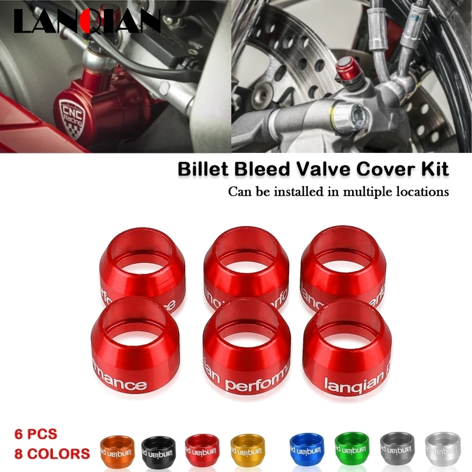 Motocykel Universal Caliper & Master Cylinder Billet Bleed Valve Cover Kit pre Ducati Hypermotard Multistrada 950 S SP 620 1000