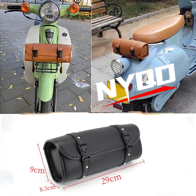 Motocykel Univerzálna vidlička taška kožené sedlové tašky náradie vrecko na vrecko na puzdro vodotesné pre Sportster XL Softail Honda Yamaha