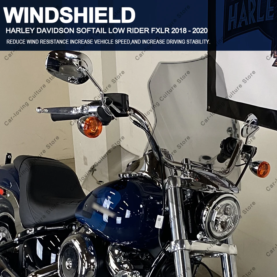 Motocykel vysokokvalitný ABS čelné sklo čelné sklo univerzálne nastaviteľné čelné sklo pre Harley Davidson Softail Low Rider FXLR