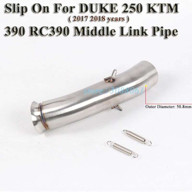 Motocykel Výfukový únik skĺznutím pre vojvodu 250 vojvodu 390 RC390 2018 2019 2020 Modify Connection Middle Link Pipe bez tlmenia tlmiča