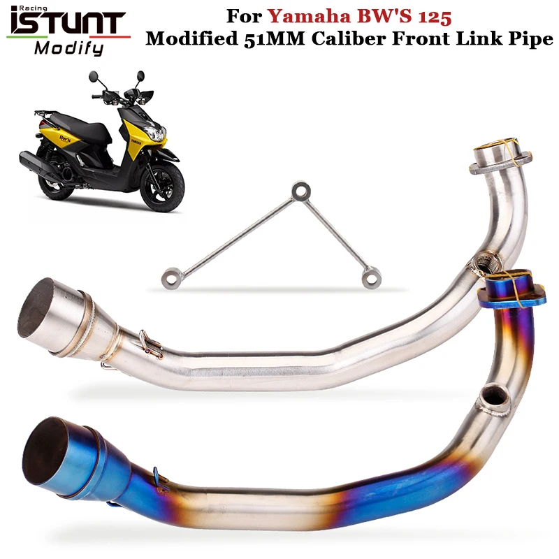 Motocykel Výfukový únik titánovej zliatiny Connect link trubice predné linkové potrubie pre Yamaha BWS 125 BWS 125 ccm úplné systémy upravené