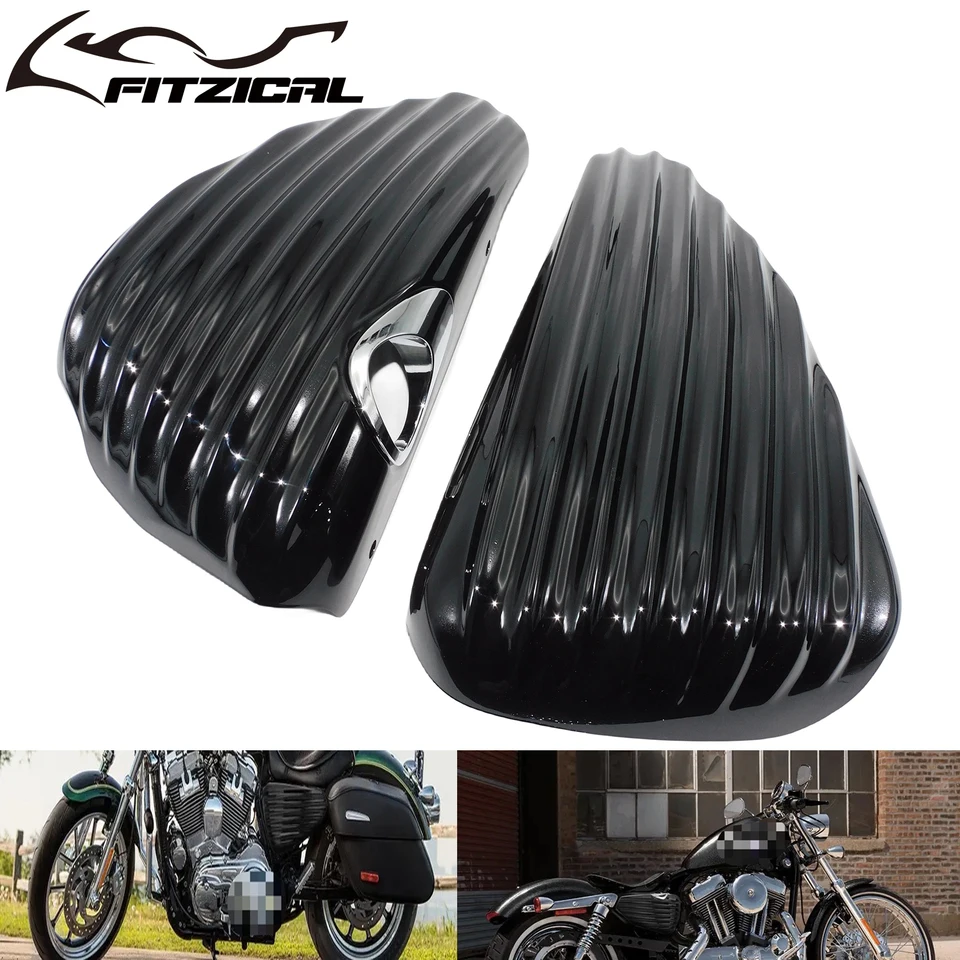 Motocykel vľavo pravá strana krytu batérie strážca čierna kapotážna batéria pre Harley Sportster XL 1200N Iron 883 1200 2004-2023