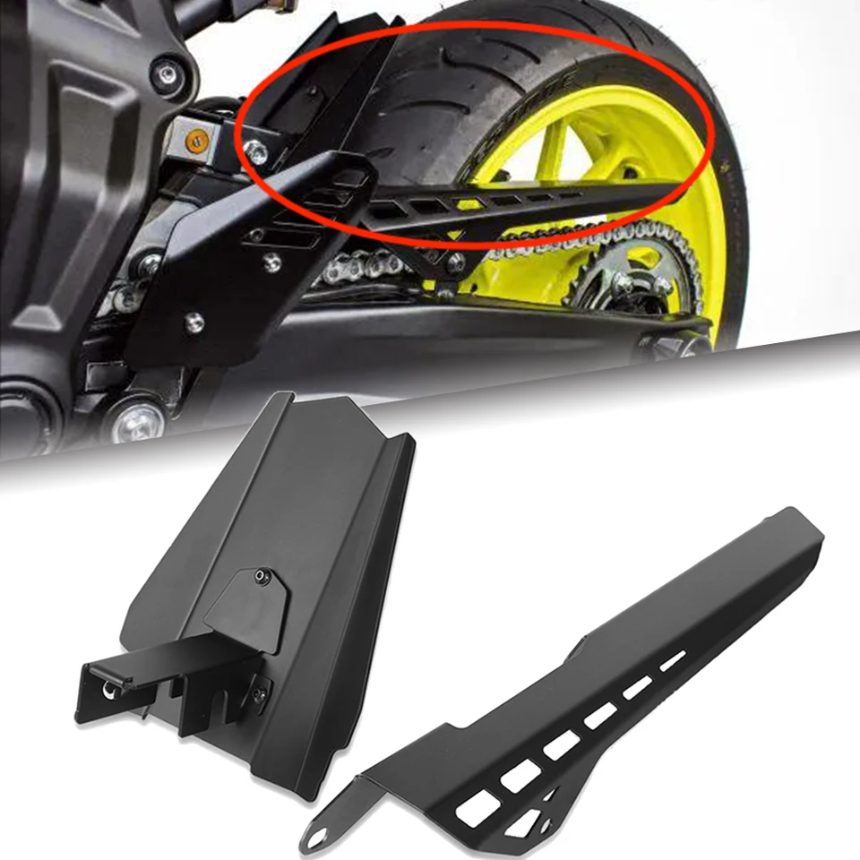Motocykel Zadná pneumatika Hugger Fender Mudguard s ochrancom reťazca pre Yamaha MT-07 Moto Cage 2015 2016 2017 MT 07 MT07 MOTO