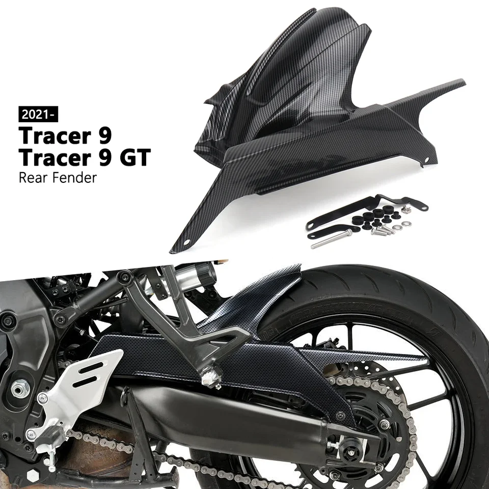 Motocykel zadný bahnguard, Mudguard z uhlíkových vlákien, ABS, Black, Yamaha Tracer 9 Tracer 9 GT 2021 2022 2023 2024