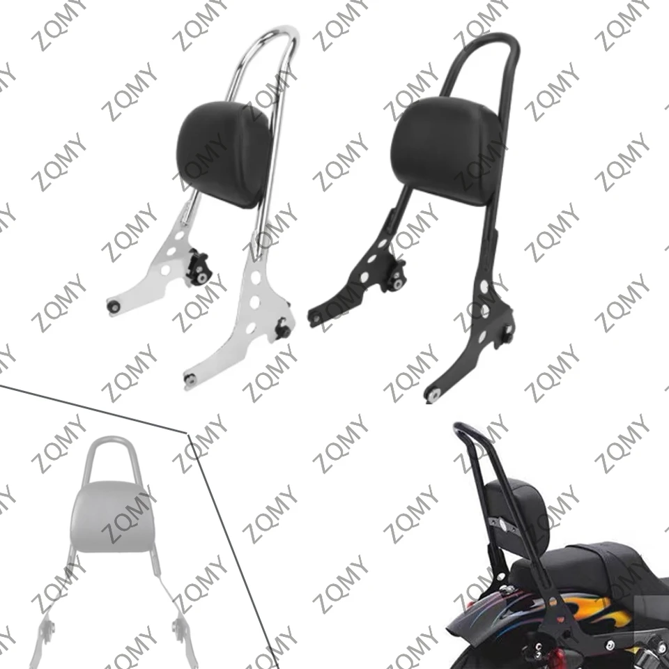 Motocykel zadný sissy bar spätný batožinový stojan na batožinu farbenie s podložkou pre Harley Davidson Street 500/750 2015 2016 2017 Chrome/Black