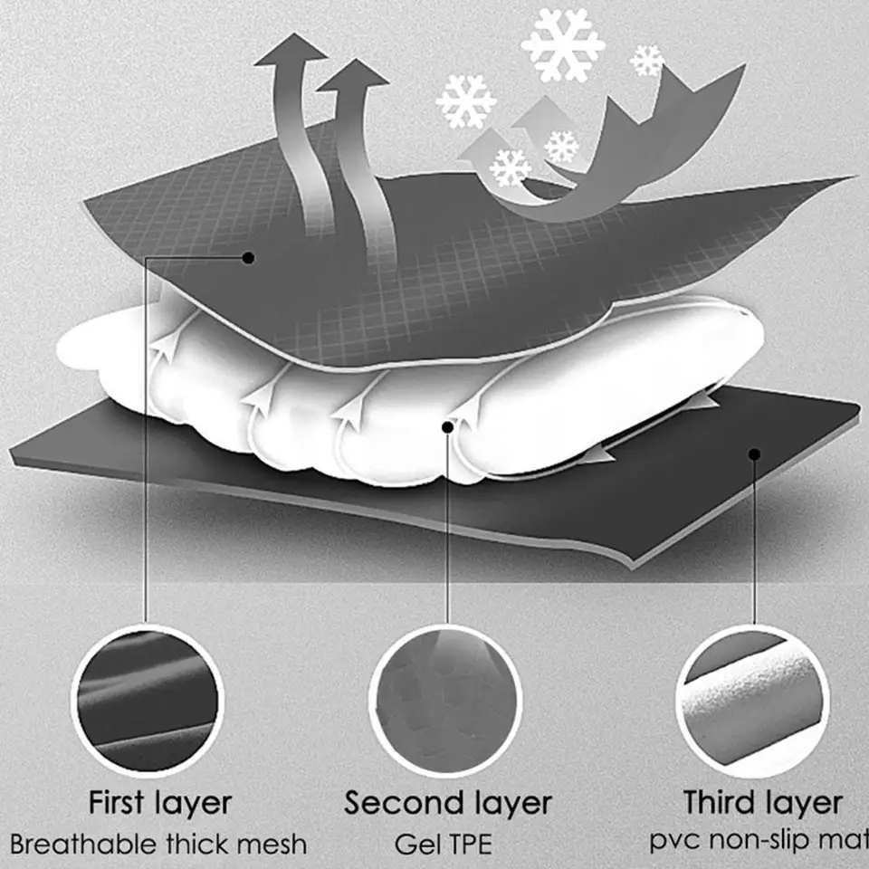 Motocykelový gél sedadlo vankúšika priedušná tepelná izolácia absorpcia opaľovací krém proti krytu SELT Air Shock Season Cover Four PAD R5E6