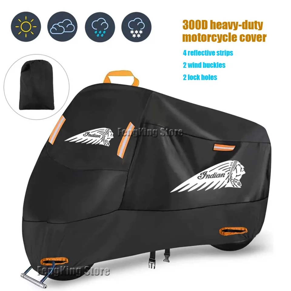 Motocykelový kryt UV ochranný prach odolný voči vonku vodotesný kryt Motocyklu pre indickú ftru 1200 s hlavný hlavný vintag z uhlíka / rally