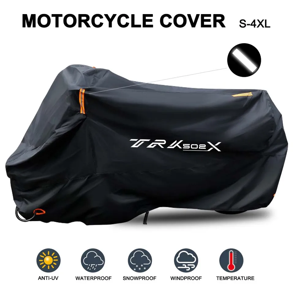 Motocykelový kryt vodotesný vonkajší vonkajší výkon po celú sezónu Dustodproof UV Ochranné dažďové pokrytie pre Benelli TRK 502 502x TRK502 2017-2023