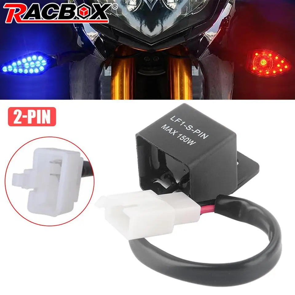 Motocykelový motor LED dióda Signál blikajúce relé 12a 2pin elektronické relé LED blesky pre Honda Kawasaki Suzuki Yamaha
