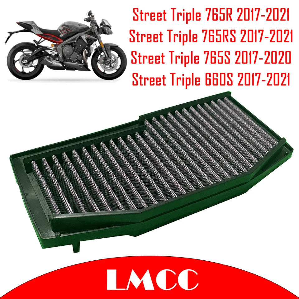 Motocykelový motor Vzduchový filter čistič vysoko prietoku Vzduchový prívod Filter Filter pre Triumph Street Triple 765RS 765R 660RS 2017-2021