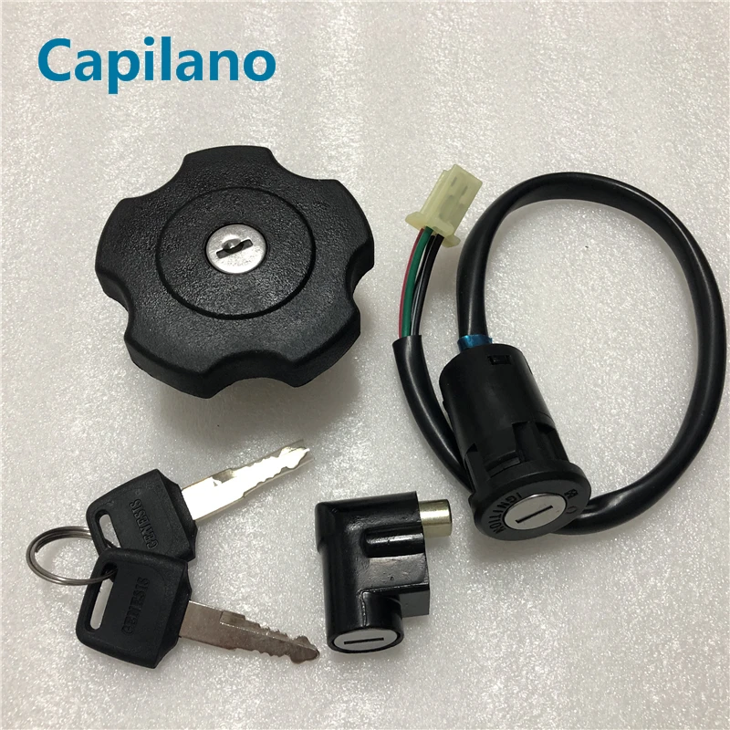 Motocykelový spínač spínača Tank Cap Key Lock Kit pre Suzuki Tibetan Mastiff 200cc Qingqi DR200 QM200Gy GS200 GXT200 náhradné diely